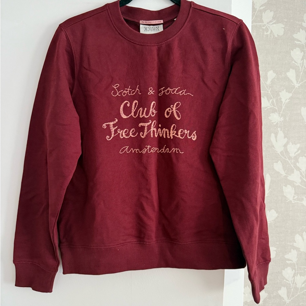 Scotch & Soda•lightly worn. Deep Red Crewneck